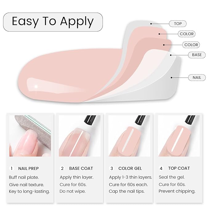 MAYCHAO 15ML Light Pink Gel Nail Polish 1Pc Peach Pink Gel Polish Soak Off UV LED Nail Polish Nail Art Starter Manicure Salon DIY at Home, 0.5 OZ