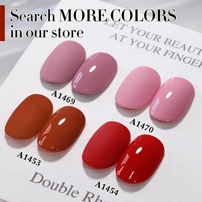 Double Rhythm 15ML Gel Polish Pure Sheer Same Color Same Bottle Soak Off Gel Polish Art Manicure Salon DIY at Home Gifts for Girls Women (Brick Red-A1453)