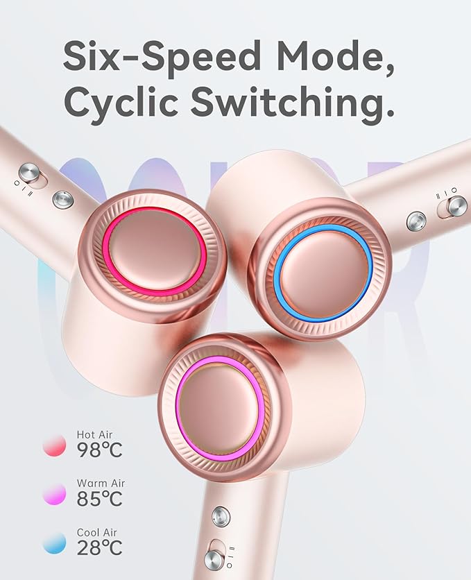 Hair Dryer with Diffuser, CONFU Hair Dryers for Women, Diffuser Hair Dryer High Speed Professional Ionic Blow Dryer for Fast Drying, Hair for Curly Hair for Home Travel