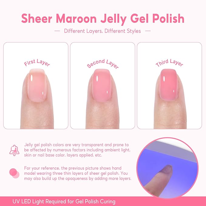 COSCELIA 25pcs Jelly Gel Nail Polish Set, 22 Fall Colors Jelly Gel Polish with 3pc Top Base Coat Brown Red Nude Pink Crystal Transparent Gel Polish French Nail Art Kit Christmas Gifts for Women