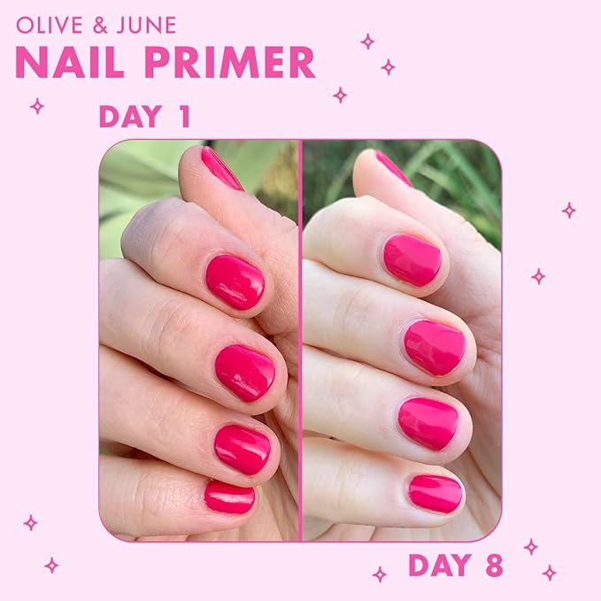 Olive & June Nail Primer | Increase Polish Wear Time by 2–3 Days | Smooths Application & Boosts Durability | 15-Free, Vegan, Cruelty-Free | Nail Prep Formula for Long-Lasting Manicures & Pedicures