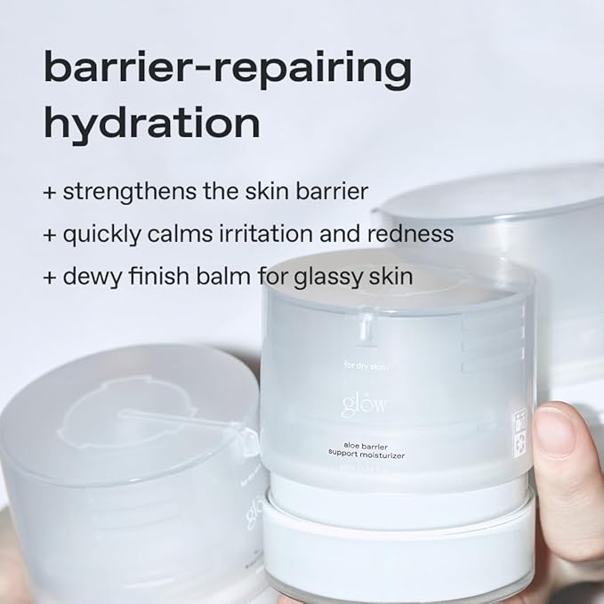glow aloe barrier support moisturizer | soothing & hydrating | fortified with ceramide np & niacinamide | enriched with aloe vera leaf water | lightweight calm‑complex texture | 1.69 fl oz