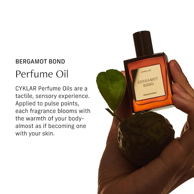 CYKLAR Perfume Oil Roll-On. Travel-Friendly Bergamot Bond Fragrance with Bergamot, Verbena, and Cashmere. Long-Lasting Essential Oil Parfum for Women and Men. 0.5 Fl Oz Scented Rollerball Bottle