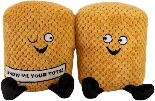 Punchkins Tater Tot Plushie - Show Me Your Tots! Sassy Tater Tot Potato Plush, Perfect Potato Themed Gift, Food Plush Toy for Gifting