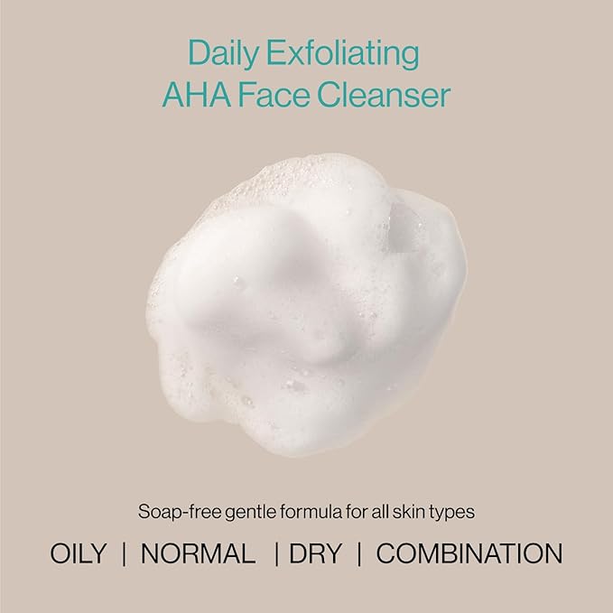 eb5 Exfoliating Aha Cleansing Lotion for Nourishing and Glowing Skin | Moisturizing, Soap-free, Anti-Aging Gentle Cleanser for Men & Women (6 Fl oz)