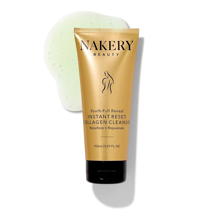 Nakery Face Cleanser for Women, Youth Revealer Facial Wash with Collagen, 10-in-1 Exfoliating Moisturizer for Dry and Textured Skin, Hydrating Formula for Smooth Plump Complexion