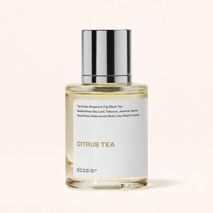 Dossier - Citrus Tea 1.7 Fl oz (50ml) - Perfume Inspired by Labo Thé Noir - Pure Infused - Paraben Free - Vegan - For Women Men Unisex