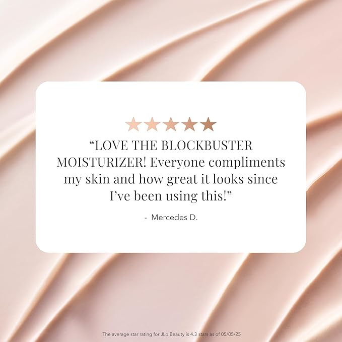 JLO BEAUTY Hydrating Face Moisturizer Cream, Hyaluronic Acid & Peptide Infused Skin Care, Moisturizer Face Cream for Women, Day & Night Formula to Visibly Smooth Fine Lines, That Blockbuster, 1.7 Oz