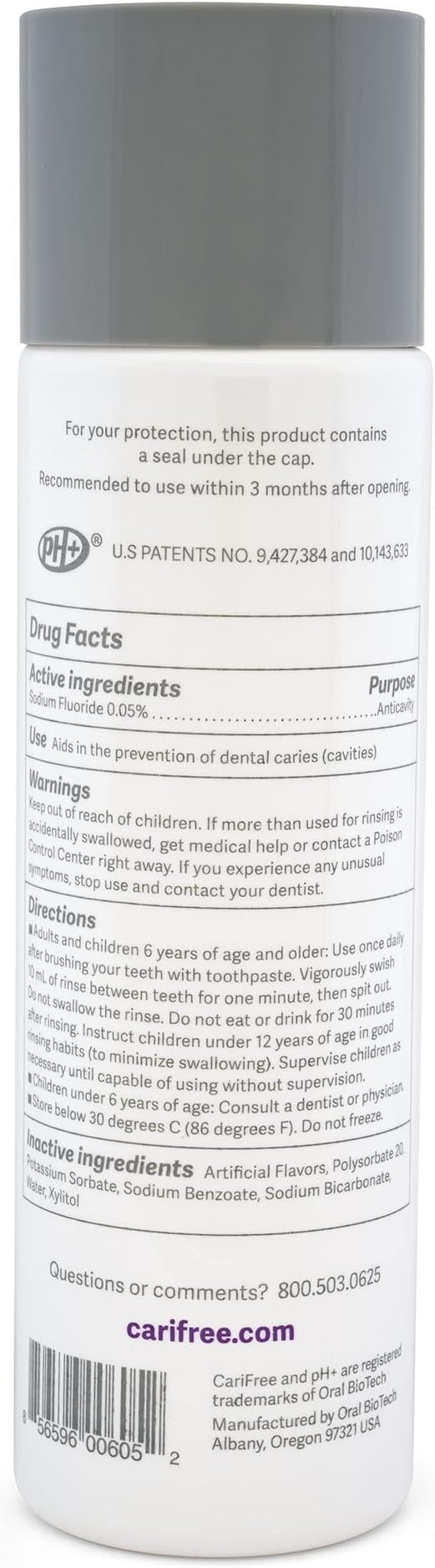 CariFree Maintenance Rinse, Grape Flavored, Anti-Cavity Fluoride Mouthwash, Dentist Recommended, Prevents Oral Decay, Freshens Breath, Alcohol-Free, Neutralizes pH, 16 Fl Oz (Pack of 2), Grape
