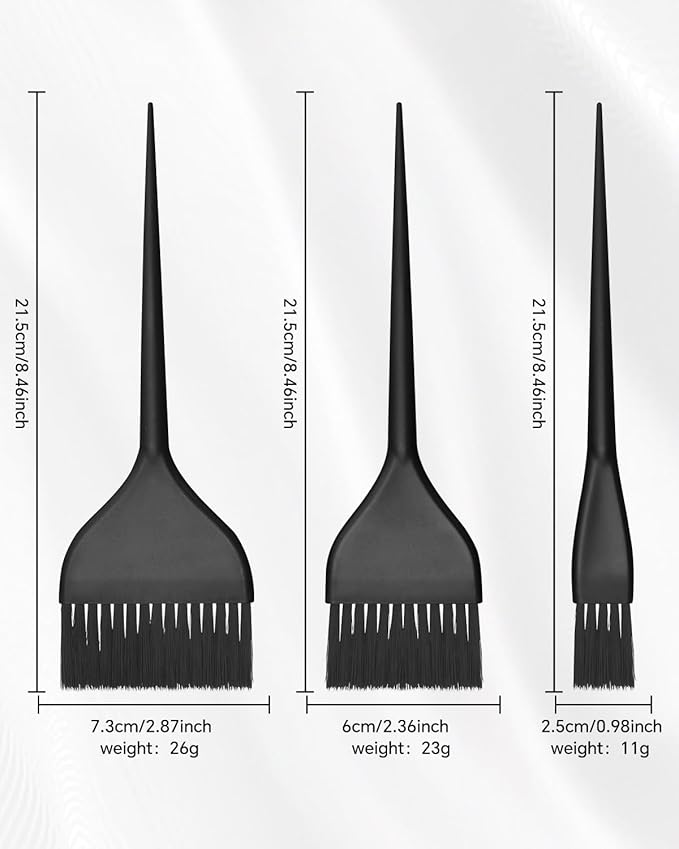 3 Pack Hair Color Brush Set - Professional Hair Dye Brush for Hair Stylist, for Highlighting, Tint and Coloring Hair Sections - Women Men Salon Use Home DIY Dyeing