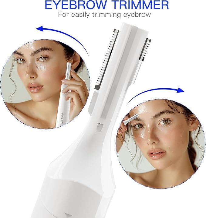 Nose Hair Trimmer for Women Men - Electric Rechargeable Facial Hair Remover for Ear Nose Eyebrow Trimmer, Portable Waterproof Eyebrow Trimmer White