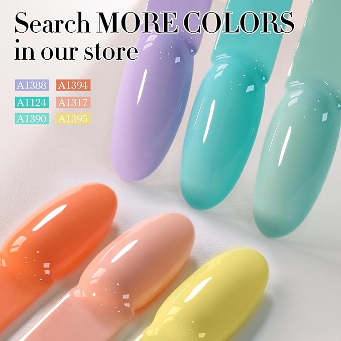 Double Rhythm Gel Polish 15ML Pure Sheer Same Color Same Bottle Soak Off Gel Polish Nail Art Manicure Salon DIY at Home for Women (Milky Orange Pink-A1317)