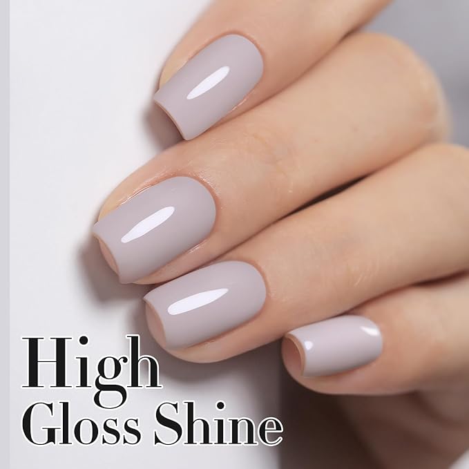 Double Rhythm 15ML Gel Nail Polish Pure Sheer Same Color Same Bottle Soak Off Gel Polish Art Manicure Salon DIY at Home for Women (Milky Gray-A1466)