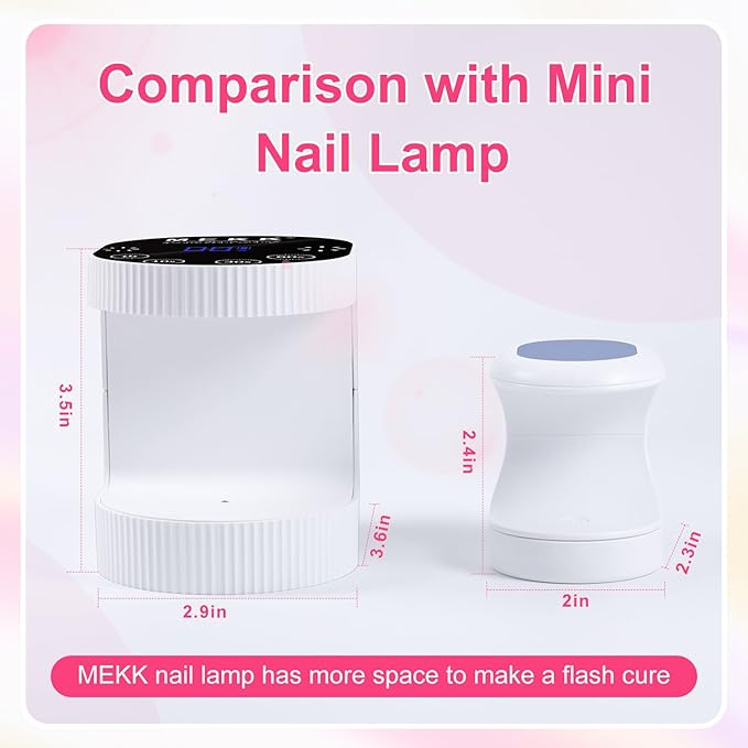 MEKK Cordless Mini UV Light for Gel Nails - 24W Rechargeable Mini UV LED Nail Lamp with Touch Control & Auto Sensor,Small Flash Cure Lamp,4 Timers,Portable Nail Light for Salon & Home(White)