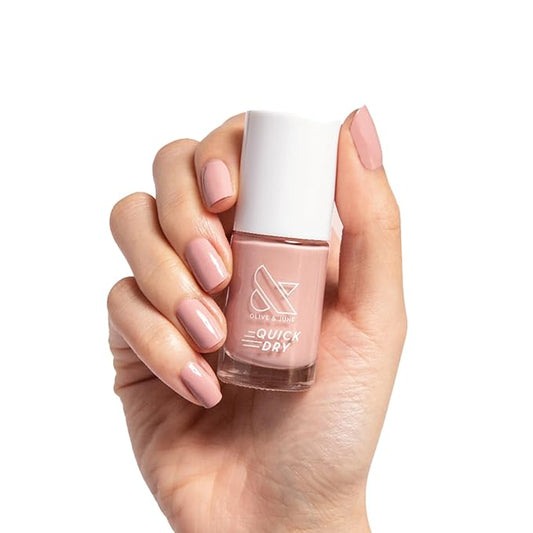 Olive & June Quick Dry Nail Polish | Instant, Fast-Drying, Smudgeproof Color | 15-free, Vegan, Cruelty-Free Formula | Lasts up to 5 Days | Salon-Quality Manicure Pedicure at Home | Poodle Pink Neutral