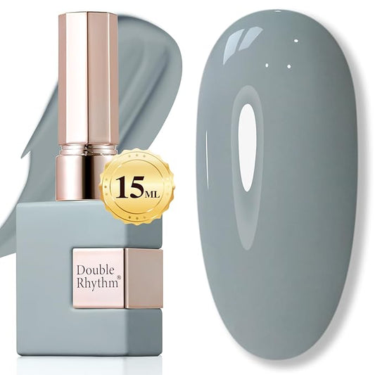Double Rhythm 15ML Gel Polish Pure Sheer Same Color Same Bottle Soak Off Gel Polish Art Manicure Salon DIY at Home for Women (Milky Gray-A1464)