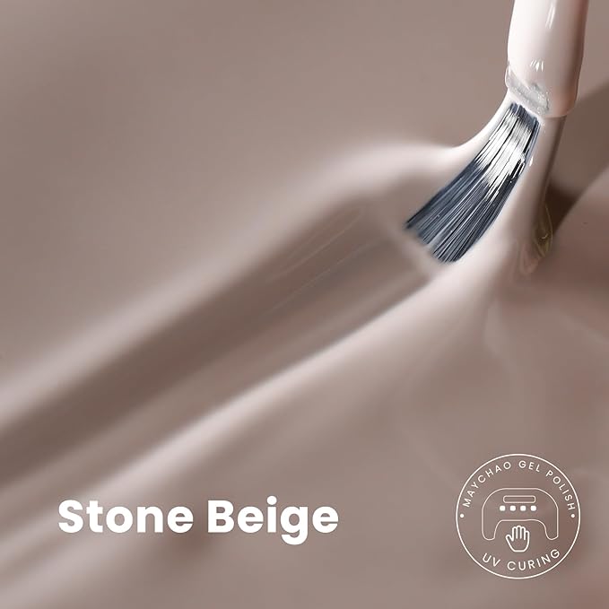 MAYCHAO 15ML Gel Nail Polish 1Pc Stone Beige Gel Polish Soak Off UV LED Nail Polish Nail Art Starter Manicure Salon DIY at Home, 0.5 OZ