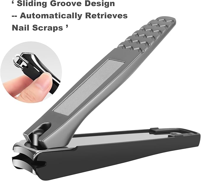 Large Nail Clippers Set, 5-Piece Sharp Toenail and Fingernail Clippers with Nail File, Ideal for Men and Women (Premium, Big Size, Heavy-Duty Design)