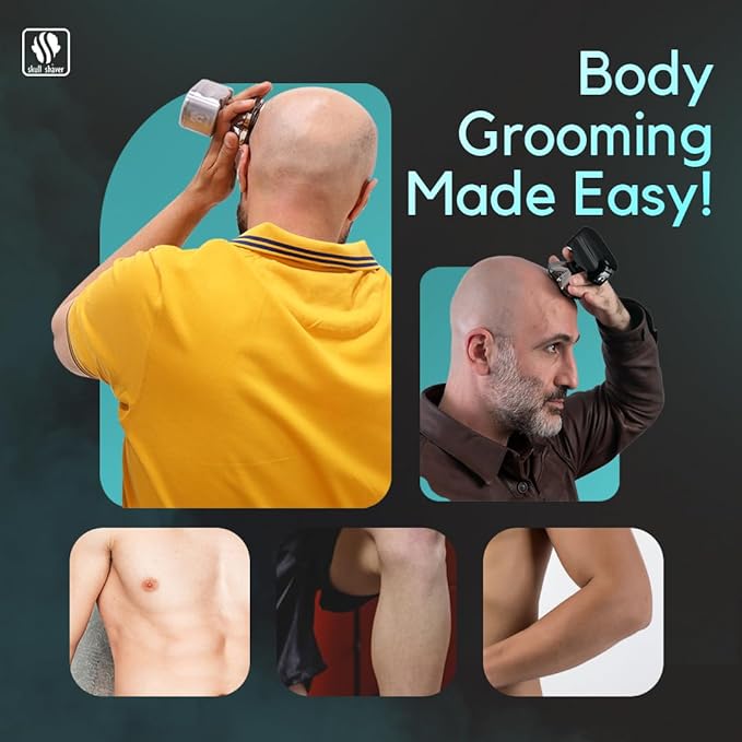 Skull Shaver Pitbull Platinum PRO Head & Face Shaver Kit - Cordless Electric Shaver - Wet & Dry Shaving Capabilities - Comes with Travel Case, USB Charging Cable & Rinse Stand