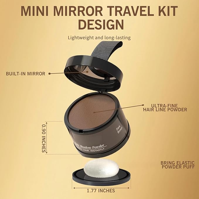 Hairline Powder (Light Blonde) Hair Dye, Instantly Color Shadow Cover for Gray Roots, Touch-Up for Thin Hair 4g