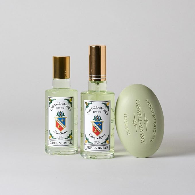 Caswell-Massey Greenbriar Cologne, Men’s Cologne with Classic and Zesty Scent with Citrus, Sage & Rugged Velvety Notes, 3 Fl Oz