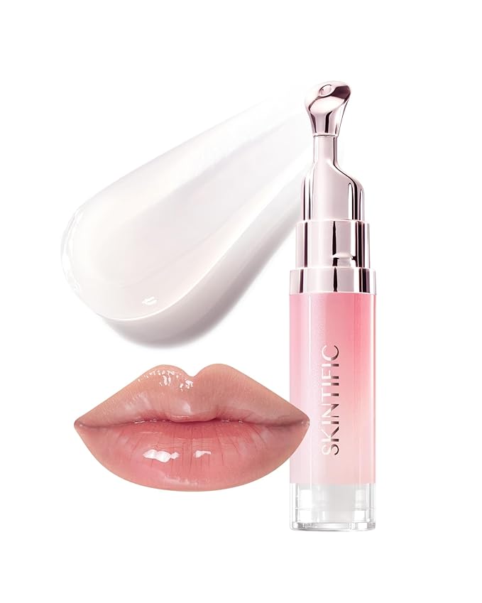 Hydrating Brightening Lip Serum, Smooth Tinted Lip Stain, Plumping Lip Gloss with Polypeptide Squalane, Moisturizing Balms, Brighten Dark Lips, Korean Beauty Makeup (00 Clear)
