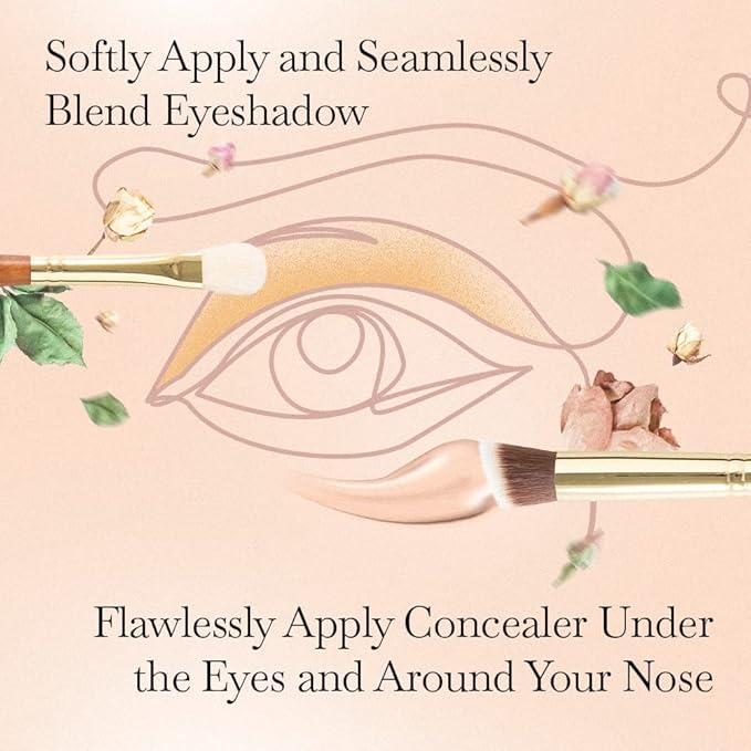 Fuller Brush Cosmetic Brush Set with Case – 7-Piece Makeup Brush Collection for Face & Eyes – Includes Powder, Foundation, Blush, Concealer, Eyeliner, Fan & Blending Brushes – Synthetic Bristles