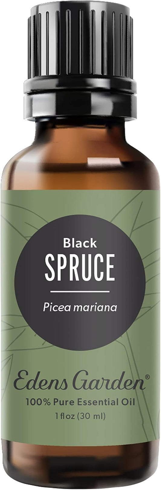 Edens Garden Spruce- Black Essential Oil- 100% Pure Premium Grade, Undiluted, Natural, Therapeutic, Aromatherapy, The Best for Diffuser, Skin, Candle, Humidifiers 30 ml (1 fl oz)