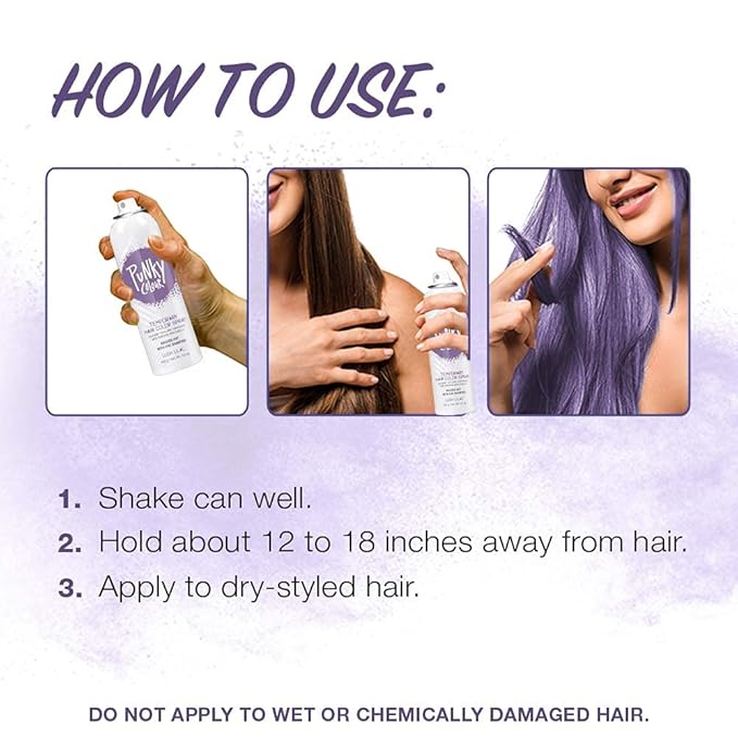 Punky Pastel Temporary Hair Color Spray - Lush Lilac, Temporary Hair Dye, Fast-Drying & Washable, 3.5 fl oz, 2 Pack