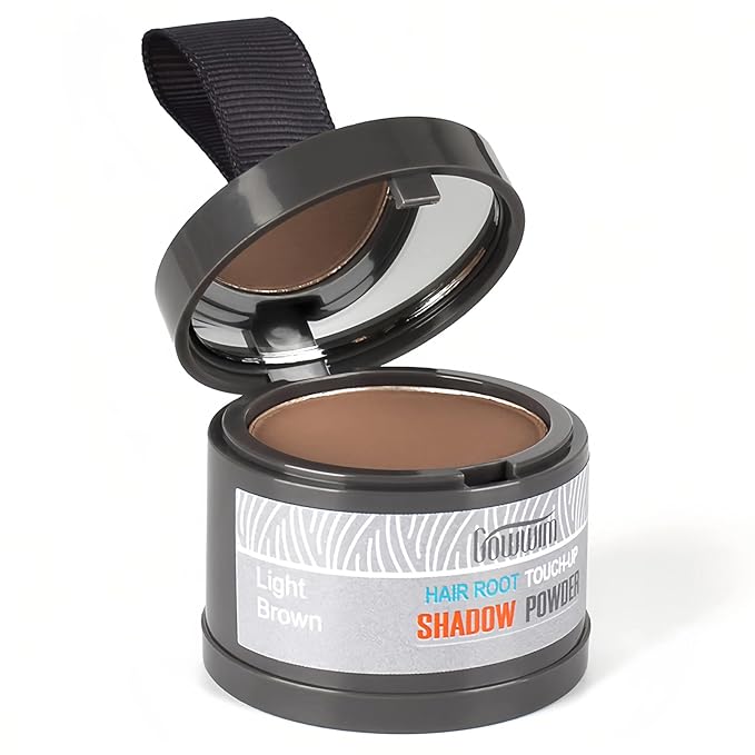 gowwim Root Touch Up, Hair Powder for Instantly Concealing Hair Loss, Receding Hairline & Beard, Eyebrow Powder, 0.14oz/4g