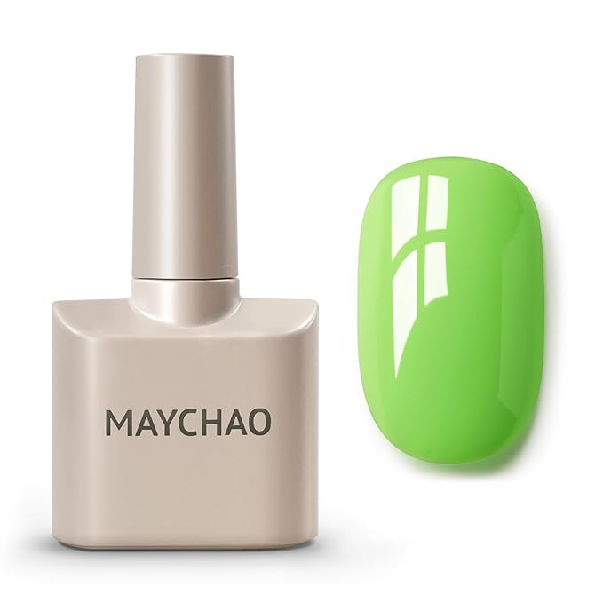 MAYCHAO 15ML Apple Green Gel Nail Polish 1Pc Bright Green Gel Polish Soak Off UV LED Nail Polish Nail Art Starter Manicure Salon DIY at Home, 0.5 OZ