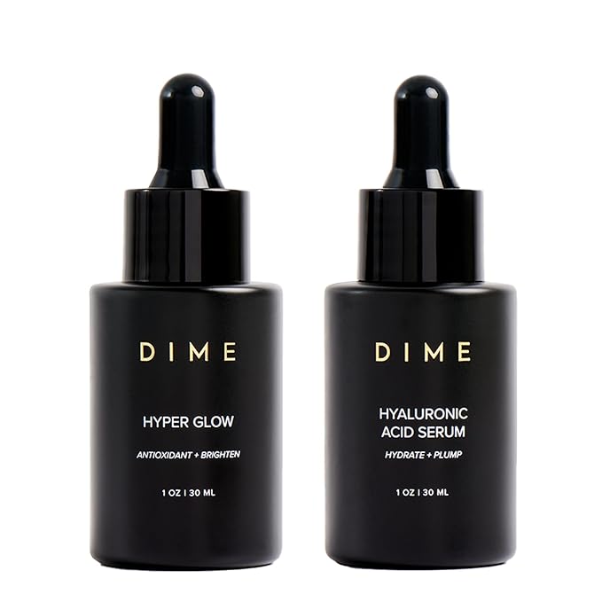DIME Beauty Serum Set ($64 Value) - Includes Hyaluronic Acid + Hyper Glow Serum (30 ml Each)
