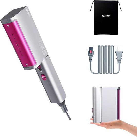 Travel Steamer Dual Voltage (110-220V), 2-in-1 Portable Steamer & Iron, 1200W, 15s Fast Heat-Up, Foldable Travel Size with Pluggable Cable, 110ml Tank for Home, Europe & Global Use