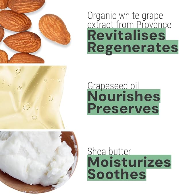 Panier des Sens - Small Hand Cream for Dry Cracked Hands – Grape Mini Hand Lotion for Dry Skin - With Shea Butter and Grape Seed Oil - Hand Care 97% Natural Ingredients - Travel Size 1 floz