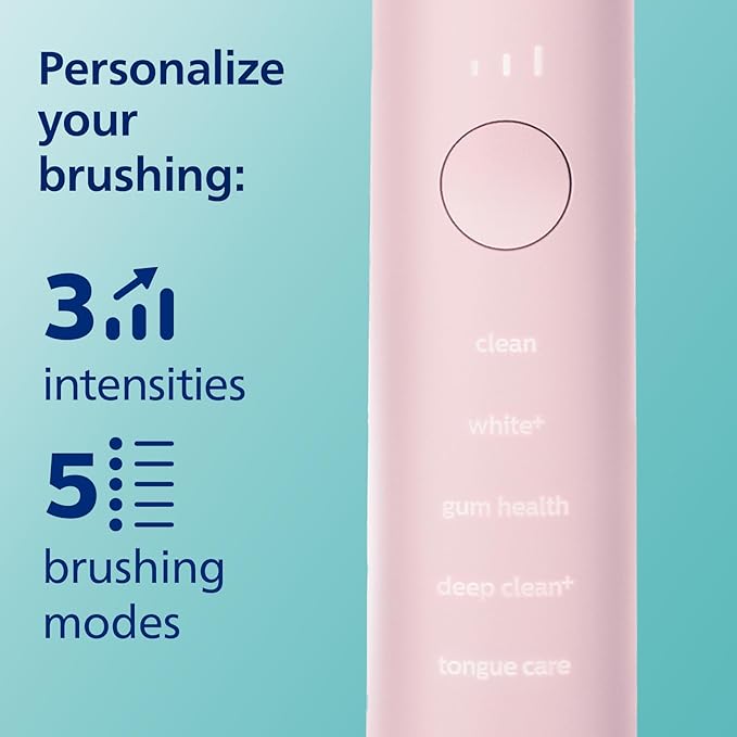 Philips Sonicare DiamondClean Smart 9500 Electric Toothbrush, Sonic Toothbrush with App, Pressure Sensor, Brush Head Detection, 5 Brushing Modes and 3 Intensity Levels, Pink, Model HX9923/21