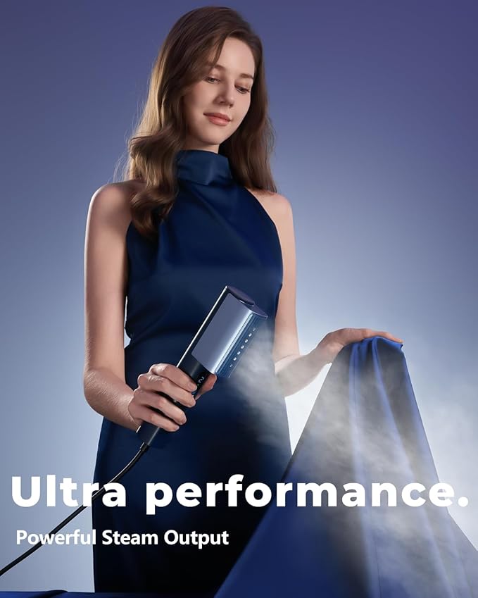 nesugar G3 Pro Smart Handheld Steamer for Clothes – Global Voltage Adaptation, Palm-Sized & Lightweight (0.8lb), Dual Steam Modes, Auto Shut-Off, Travel & Home Double Use (navy blue)