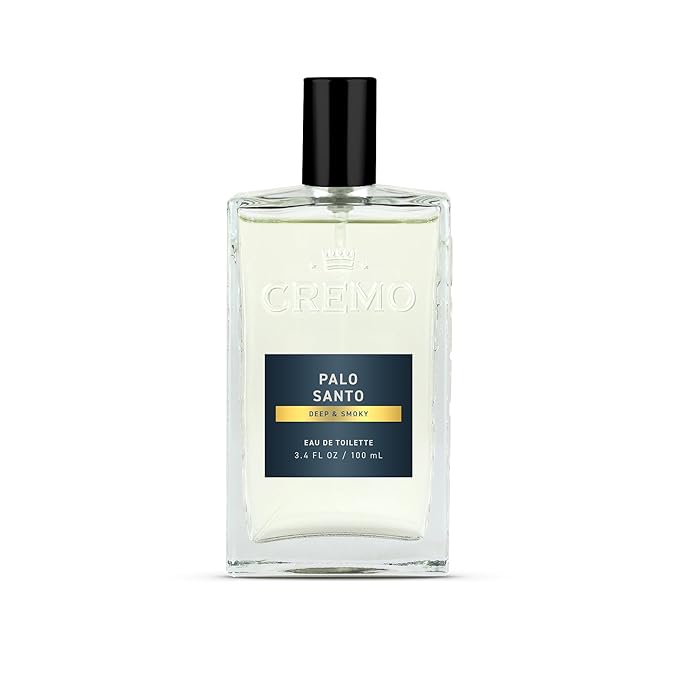 Cremo Cologne For Men - Palo Santo Mens Cologne Spray, A Combination of Bright Cardamom, Dry Papyrus and Aromiatic Palo Santo, Multi-Layered Signature Men's Fragrances, 3.4 Fl Oz
