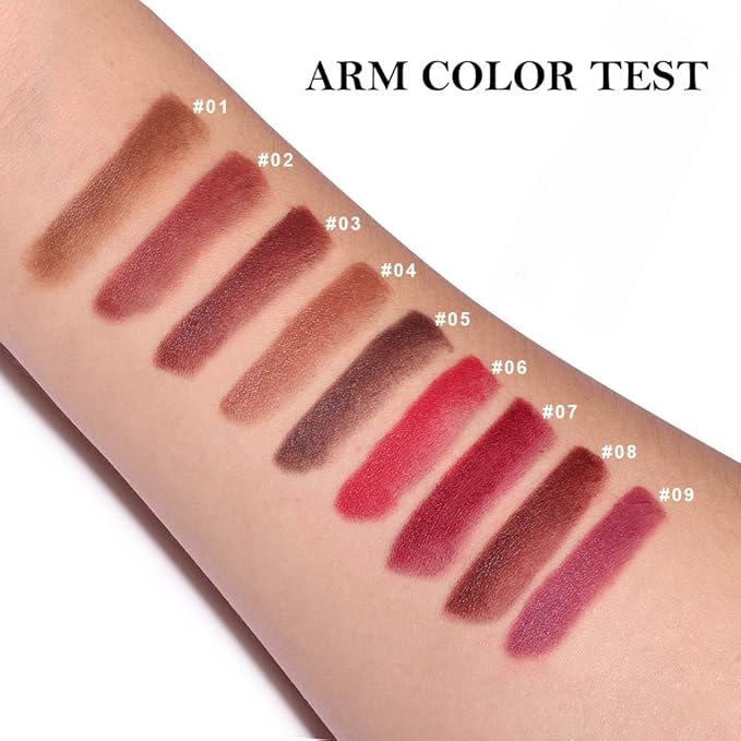 evpct Warm Brown Gradient Matte Lipstick Lip Liner Crayon Combo Pencil Set for Women Long Lasting Waterproof, Mocha Brown Matte Cream Lip Liner and Lipstick Combo Makeup, Flawless Gradual Ombre Effect