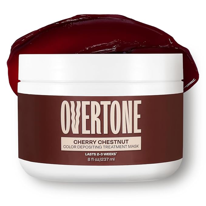 Overtone Semi Permanent Hair Color Conditioner, Cherry Chestnut, 8 oz, Nourishing, Damage-Free, Color Depositing Mask for All Hair Types with Shea Butter & Coconut Oil, Vegan & Cruelty-Free