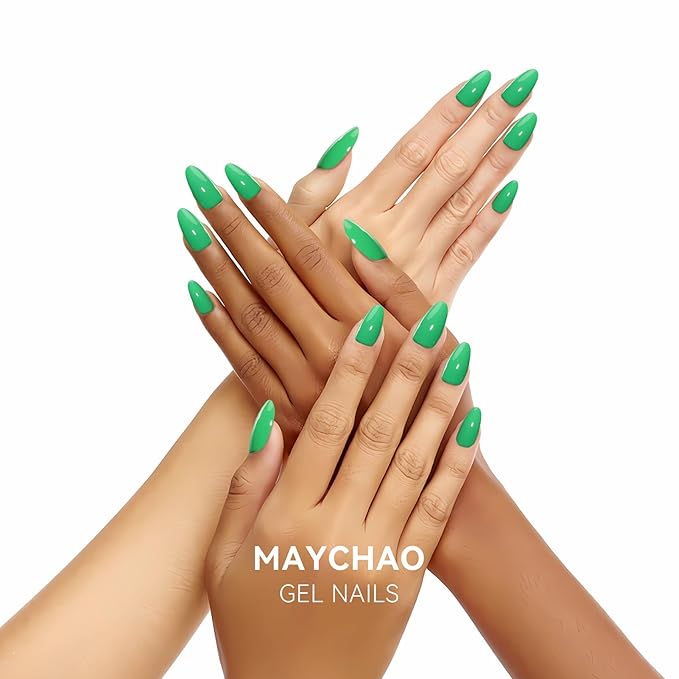 MAYCHAO 15ML Forest Gel Nail Polish 1Pc Green Gel Polish Soak Off UV LED Nail Polish Nail Art Starter Manicure Salon DIY at Home, 0.5 OZ