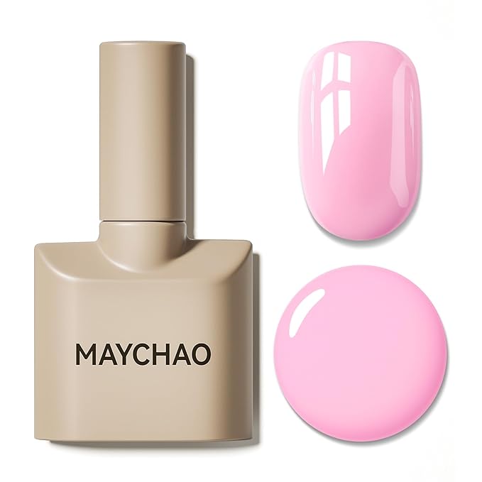 MAYCHAO 15ML Gel Nail Polish 1Pc Pink Gel Polish Soak Off UV LED Nail Lamp Curing Nail Polish for Nail Art Manicure Salon DIY at Home, 0.5 OZ