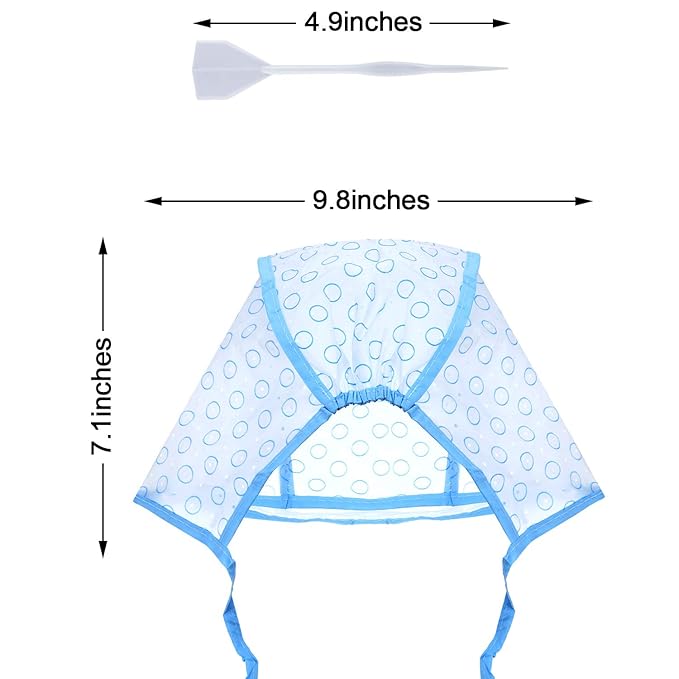 6 Pieces Highlighting Cap Hair Frosting Cap Highlight for Dye Color Bleach with Plastic Hooks Hair Coloring Salon Hairdressing Tool Kit Supplies(Blue)