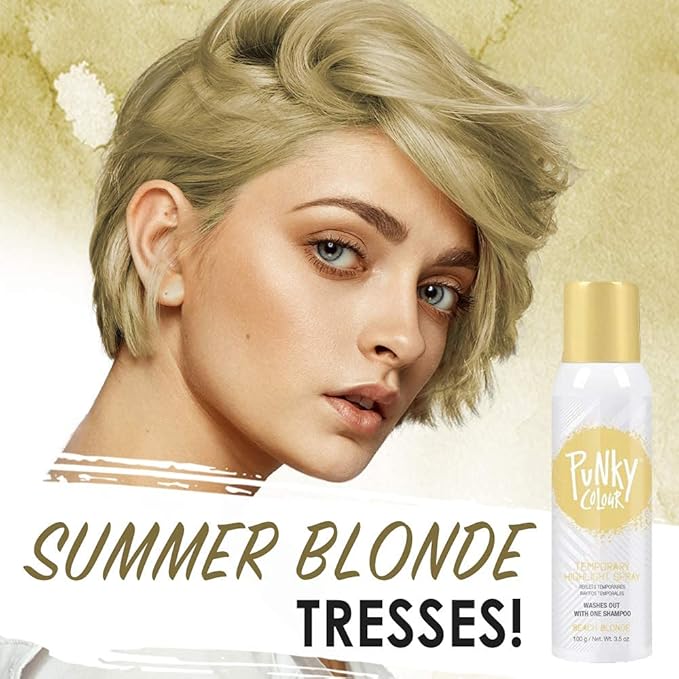 Punky Temporary Hair Highlight Spray – Beach Blonde, Washes Out, Temporary Hair Color Spray for Kids, Women, Hair-Dye, 3.5 oz, 2 Pack