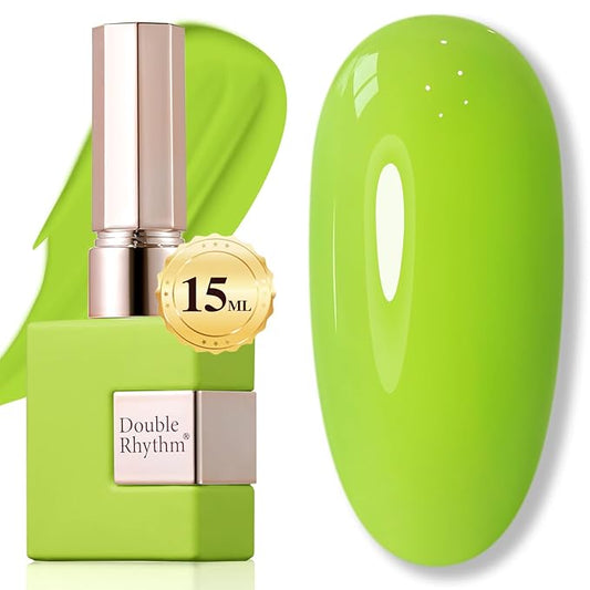 Double Rhythm 15ML Gel Nail Polish Pure Sheer Same Color Same Bottle Soak Off Gel Polish Art Manicure Salon DIY at Home for Women (Light Green-A1068)