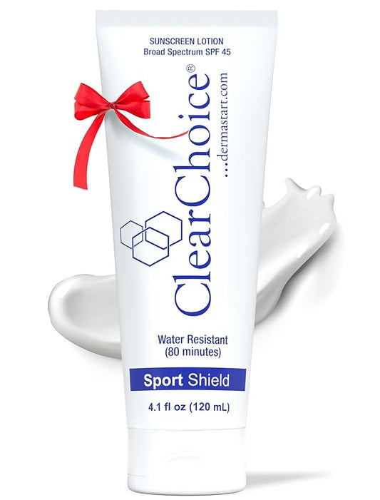 Clear Choice Sunscreen for Face SPF 45, Oil Free Sunblock & Light Moisturizer with Zinc Oxide, Reef-Safe, Broad Spectrum, Water-Resistant, No White Cast, Light Moisturizer, 4oz