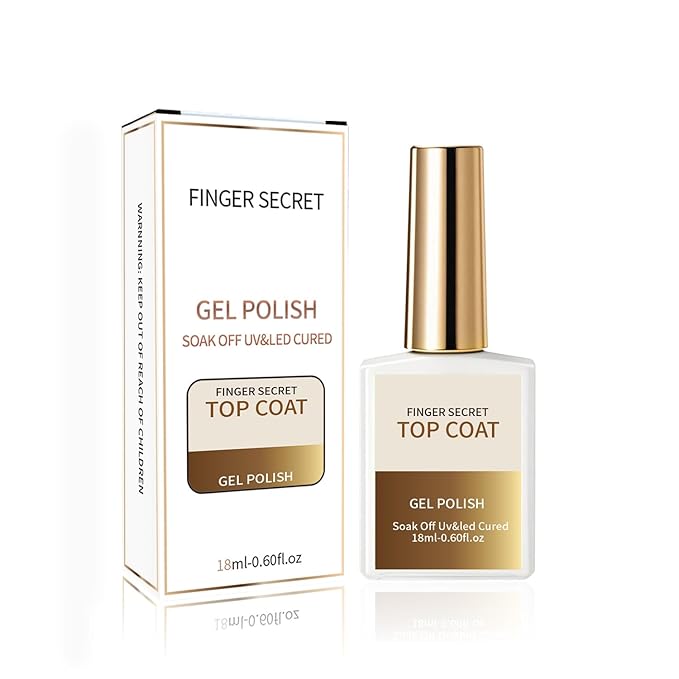 18ml/0.60floz Top Coat for Gel Nail Polish,Quick Dry Clear Nail Polish,Nail Supplies for DIY in Salon or Home Use.