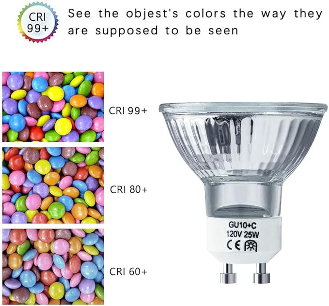 Halogen Bulb 25 Watt GU10 120V NP5 Replacement Bulb for Candle Warmer, Scent Wax Burner, Fragrance Melt, Warming Bulb MR16 JDR Dimmable, Warm White 2700K(Pack of 4)