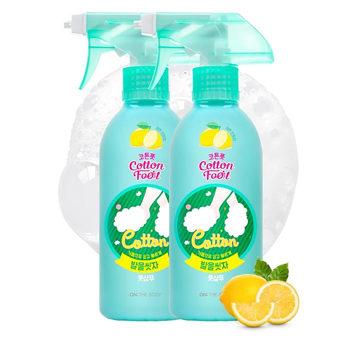 Cotton Foot - Foot Shampoo Soap (Lemon, 13fl oz*2, Pack of 2) - Refreshing Cleanse Spray, Deodorizing Foot Care Wash. Foaming Wash, Easy to Use