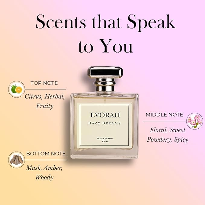 House Of Evorah Hazy dreams (3.38 fl oz) Women's Eau De Parfum | Skin friendly long lasting perfume I fruity perfume I Premium luxury fragrance