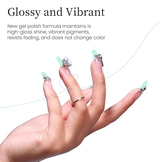 MAYCHAO 15ML Gel Nail Polish 1Pc Aquamarine Gel Polish Soak Off UV LED Nail Polish Nail Art Starter Manicure Salon DIY at Home, 0.5 OZ